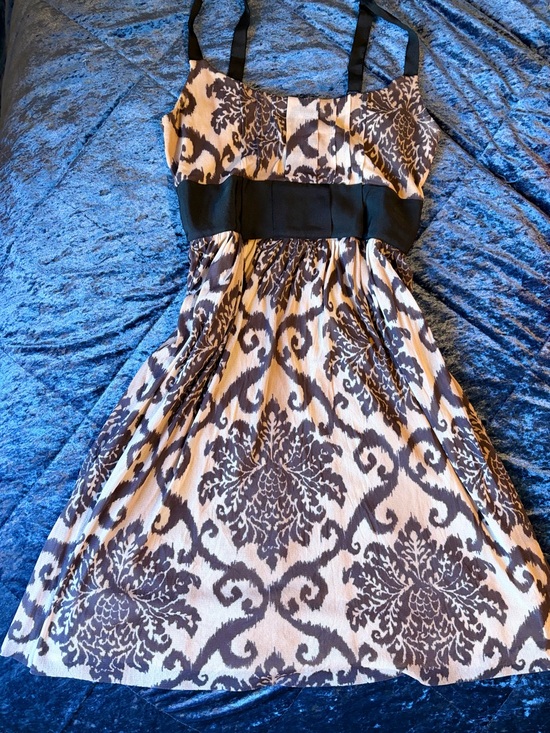 Weston Wear Dresses & Skirts - Vintage Weston Wear Sleeveless Black & Cream Printed Sundress